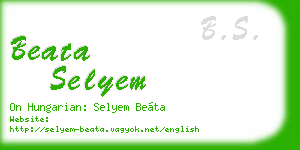 beata selyem business card